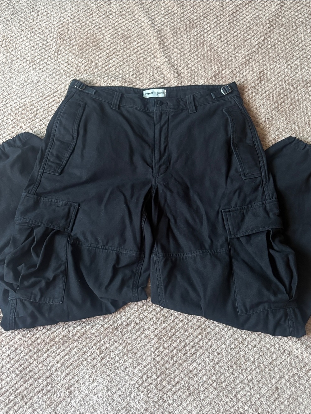 Aritzia TNA Supply Cargo Pant Black Size 10 Wide Leg Utility Gorpcore Baggy